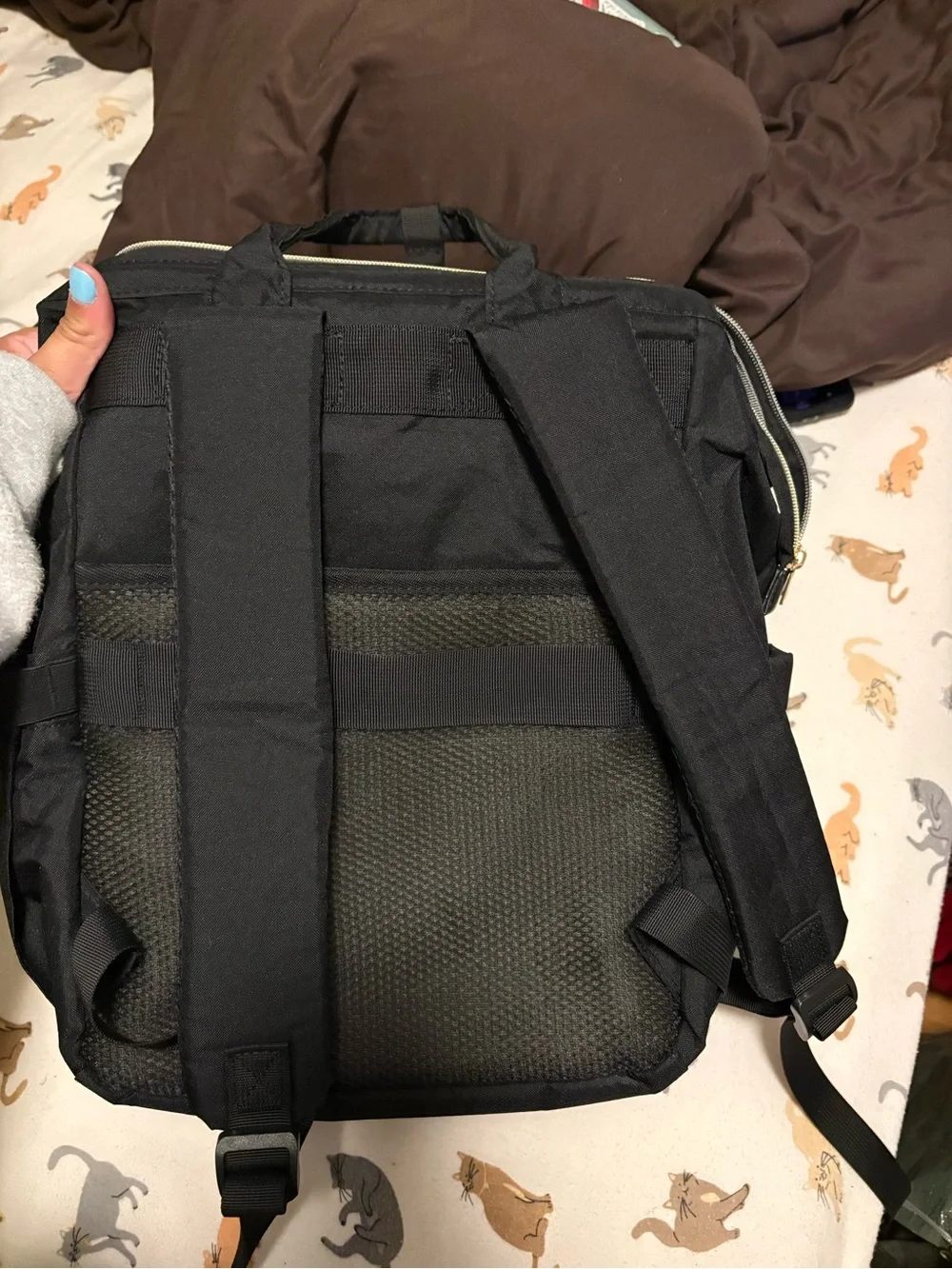 Black Backpack - hidden lunch box